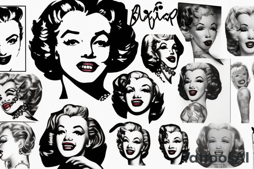 blackwork marylin monroe face  (not too big,) tattoo idea