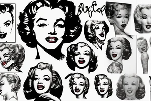 blackwork marylin monroe face  (not too big,) tattoo idea