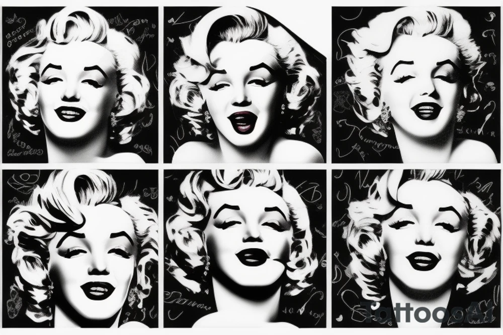 blackwork marylin monroe face  (not too big,) tattoo idea