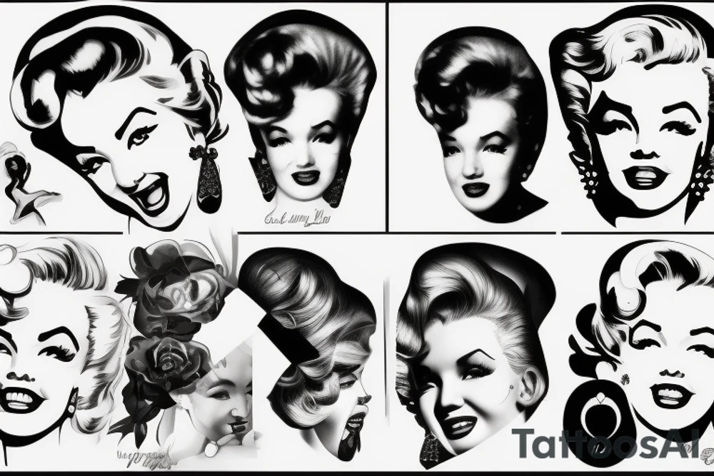 blackwork marylin monroe face  (not too big,) tattoo idea