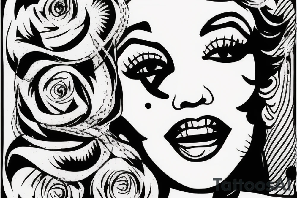 blackwork marylin monroe face  (not too big,) tattoo idea