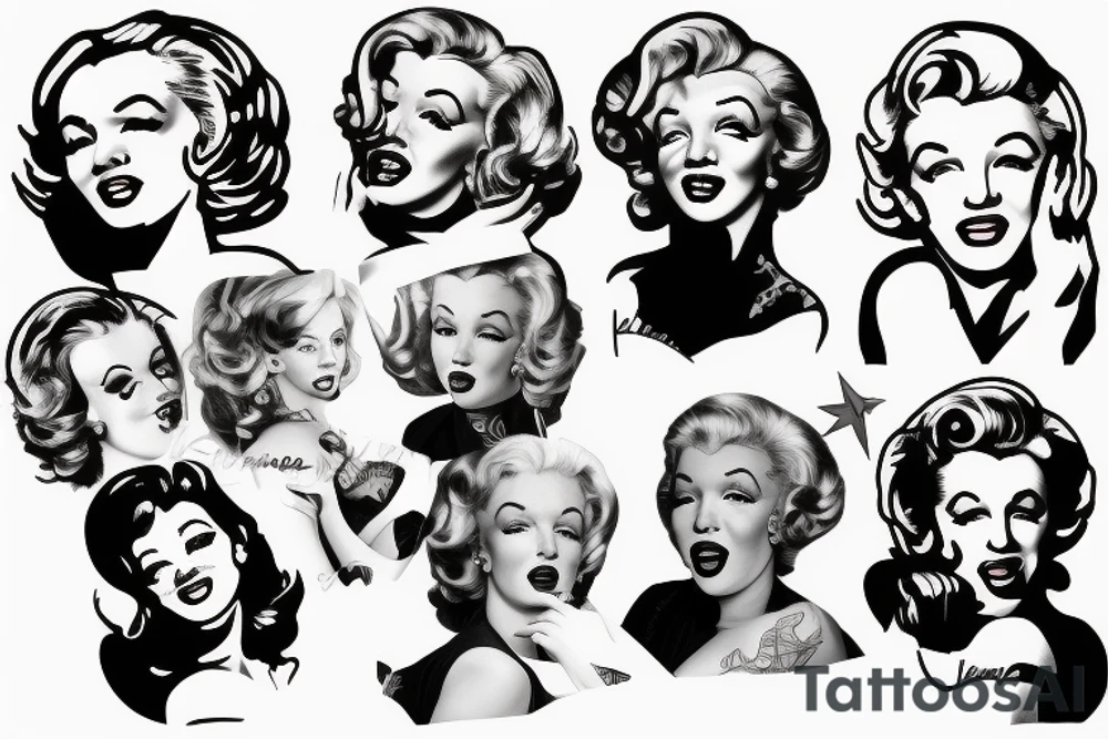 blackwork marylin monroe face  (not too big,) tattoo idea