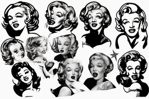 blackwork marylin monroe face  (not too big,) tattoo idea