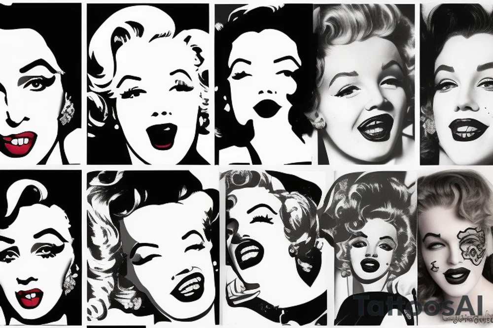blackwork marylin monroe face  (not too big,) tattoo idea