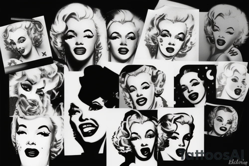 blackwork marylin monroe face  (not too big,) tattoo idea