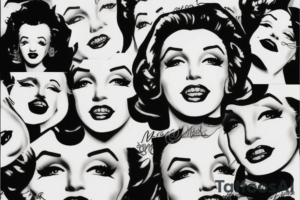 blackwork marylin monroe face  (not too big,) tattoo idea