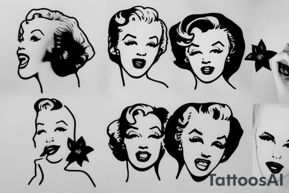 blackwork marylin monroe face  (not too big,) tattoo idea