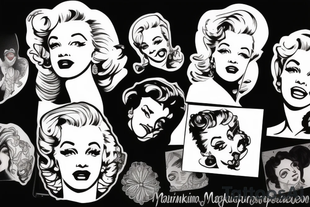 blackwork marylin monroe face  (not too big,) tattoo idea