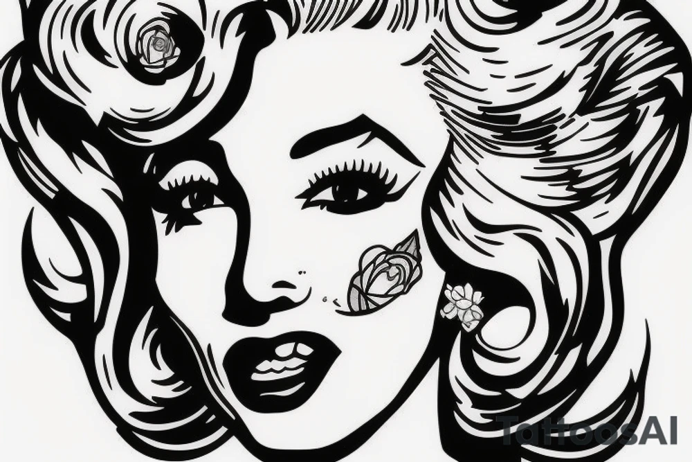 blackwork marylin monroe face  (not too big,) tattoo idea