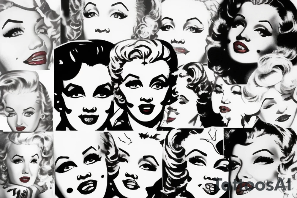 blackwork marylin monroe face  (not too big,) tattoo idea