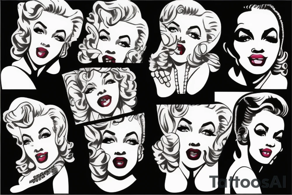 blackwork marylin monroe face  (not too big,) tattoo idea