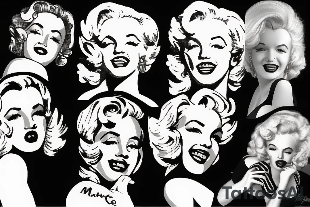 blackwork marylin monroe face  (not too big,) tattoo idea