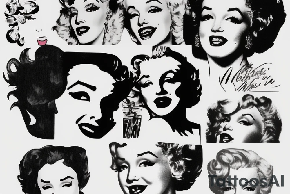 blackwork marylin monroe face  (not too big,) tattoo idea