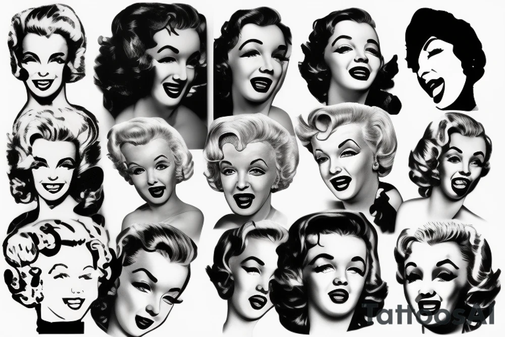 blackwork marylin monroe face  (not too big,) tattoo idea
