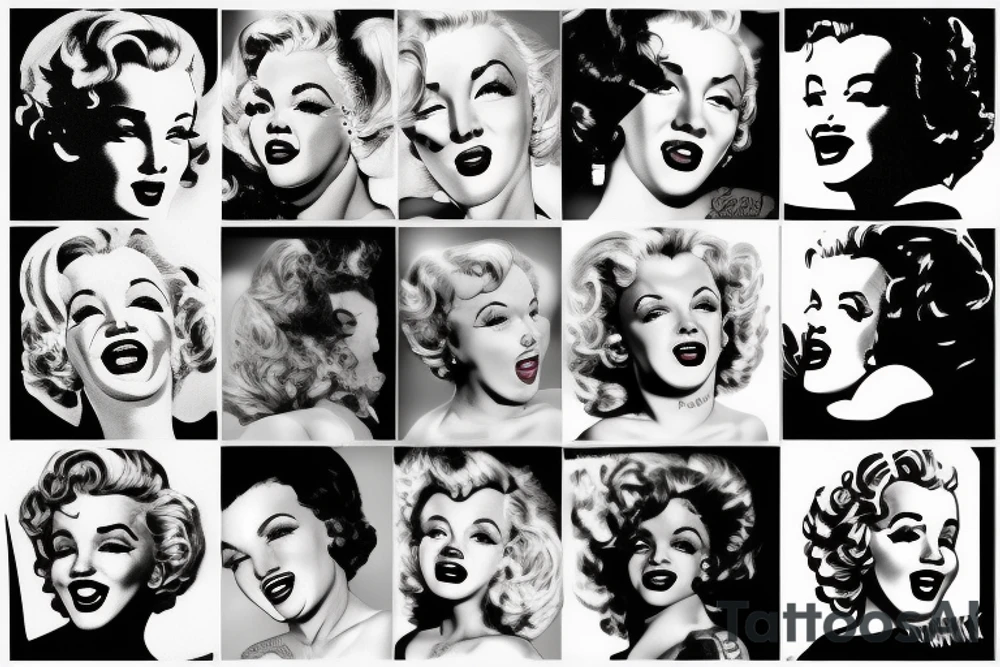 blackwork marylin monroe face  (not too big,) tattoo idea