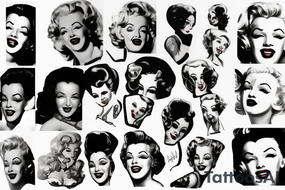 blackwork marylin monroe face  (not too big,) tattoo idea