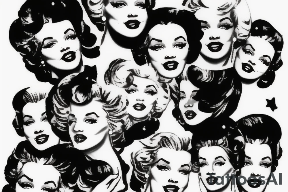 blackwork marylin monroe face  (not too big,) tattoo idea