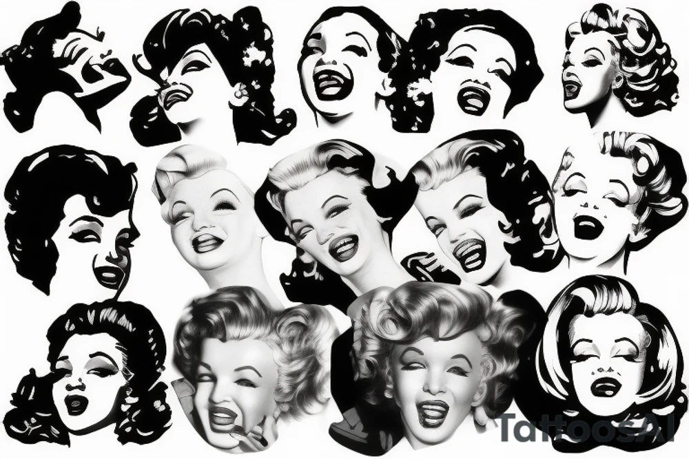 blackwork marylin monroe face  (not too big,) tattoo idea