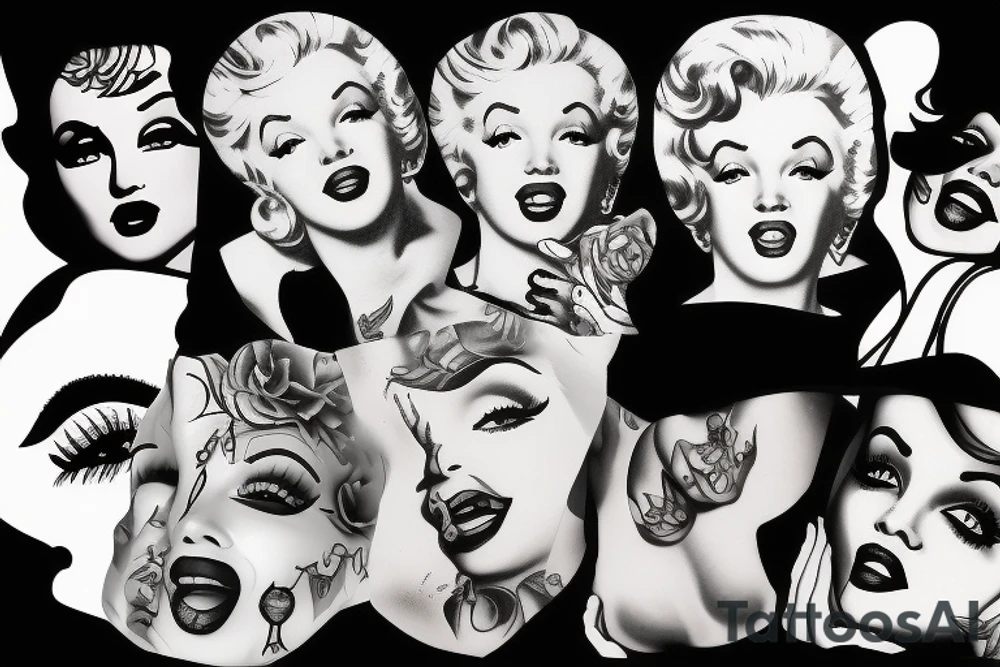 blackwork marylin monroe face  (not too big,) tattoo idea