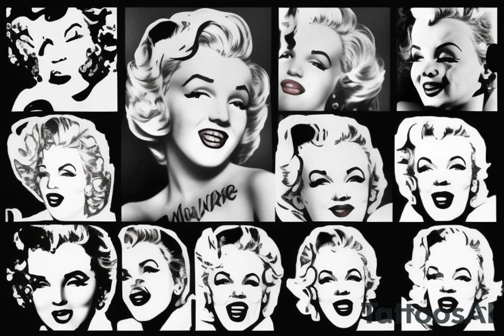 blackwork marylin monroe face  (not too big,) tattoo idea
