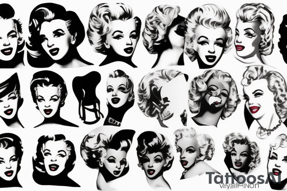 blackwork marylin monroe face  (not too big,) tattoo idea