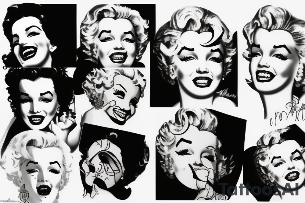 blackwork marylin monroe face  (not too big,) tattoo idea