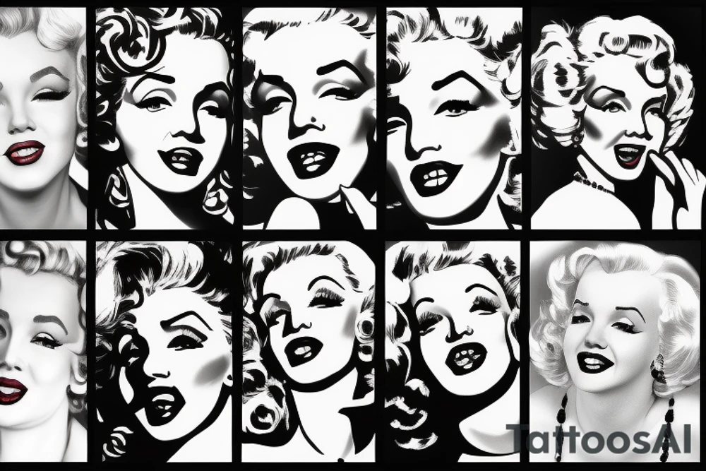 blackwork marylin monroe face  (not too big,) tattoo idea