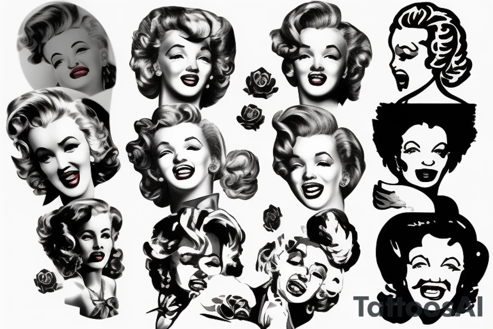 blackwork marylin monroe face  (not too big,) tattoo idea