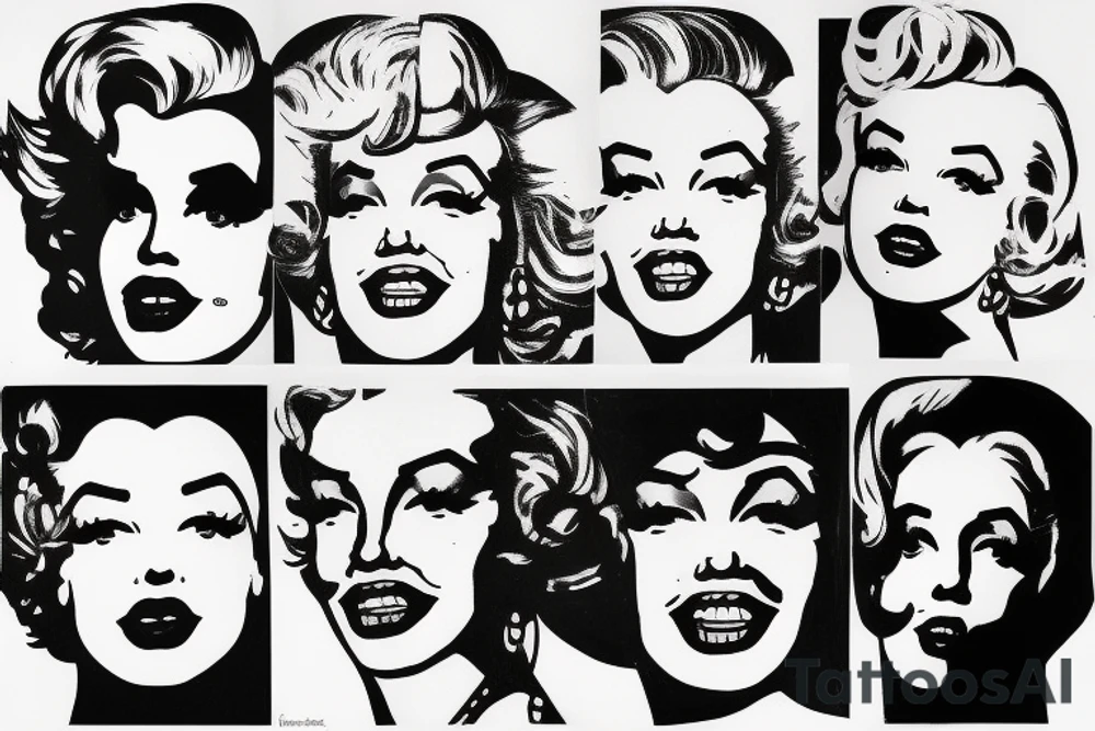 blackwork marylin monroe face  (not too big,) tattoo idea