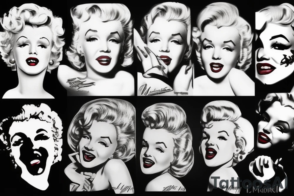 blackwork marylin monroe face  (not too big,) tattoo idea