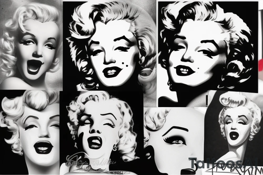 blackwork marylin monroe face  (not too big,) tattoo idea