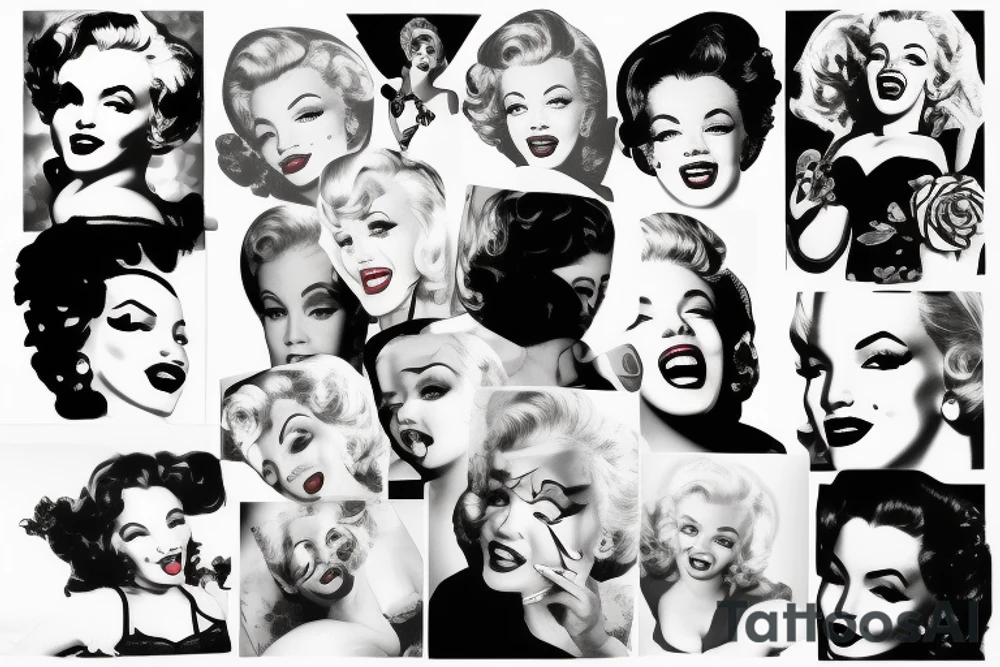 blackwork marylin monroe face  (not too big,) tattoo idea