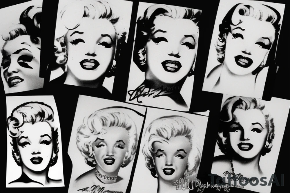blackwork marylin monroe face  (not too big,) tattoo idea