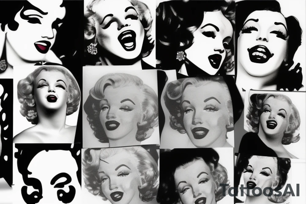 blackwork marylin monroe face  (not too big,) tattoo idea