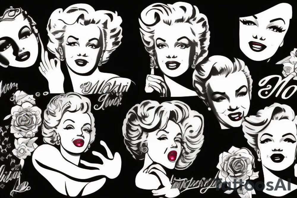 blackwork marylin monroe face  (not too big,) tattoo idea
