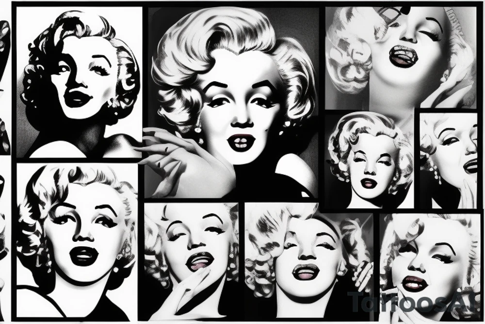 blackwork marylin monroe face  (not too big,) tattoo idea