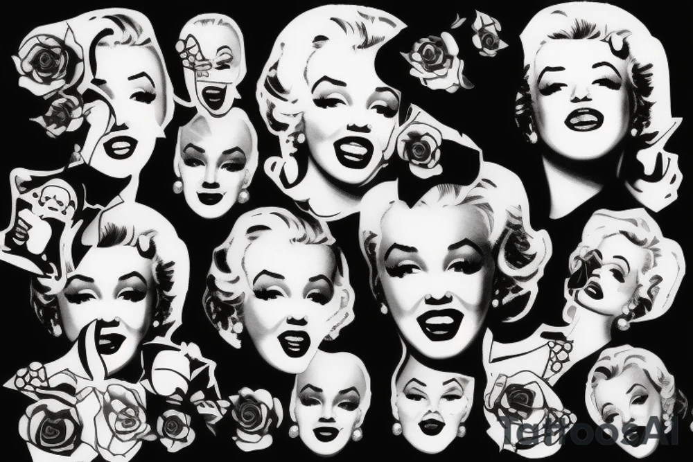 blackwork marylin monroe face  (not too big,) tattoo idea