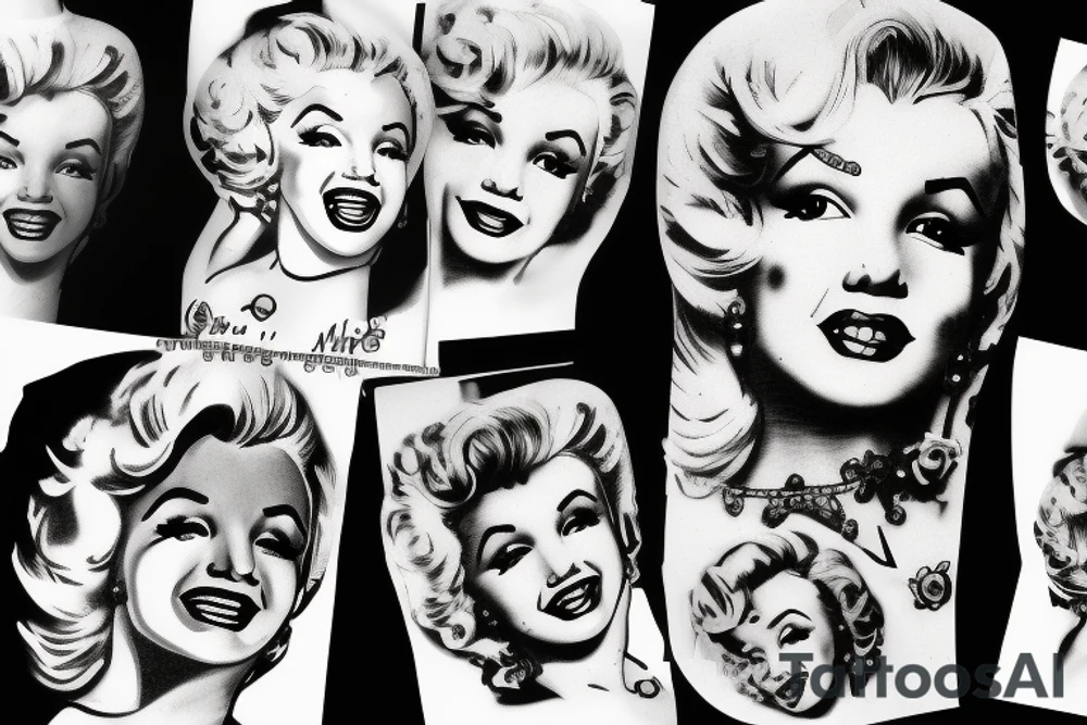 blackwork marylin monroe face  (not too big,) tattoo idea