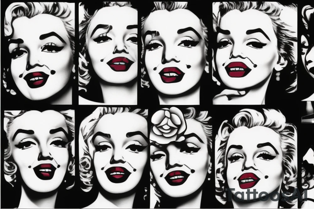 blackwork marylin monroe face  (not too big,) tattoo idea