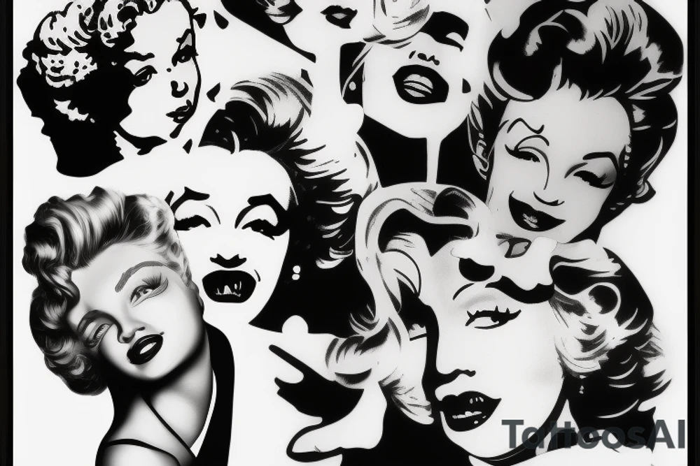 blackwork marylin monroe face  (not too big,) tattoo idea