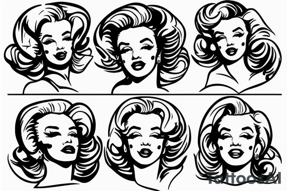 blackwork marylin monroe face  (not too big,) tattoo idea