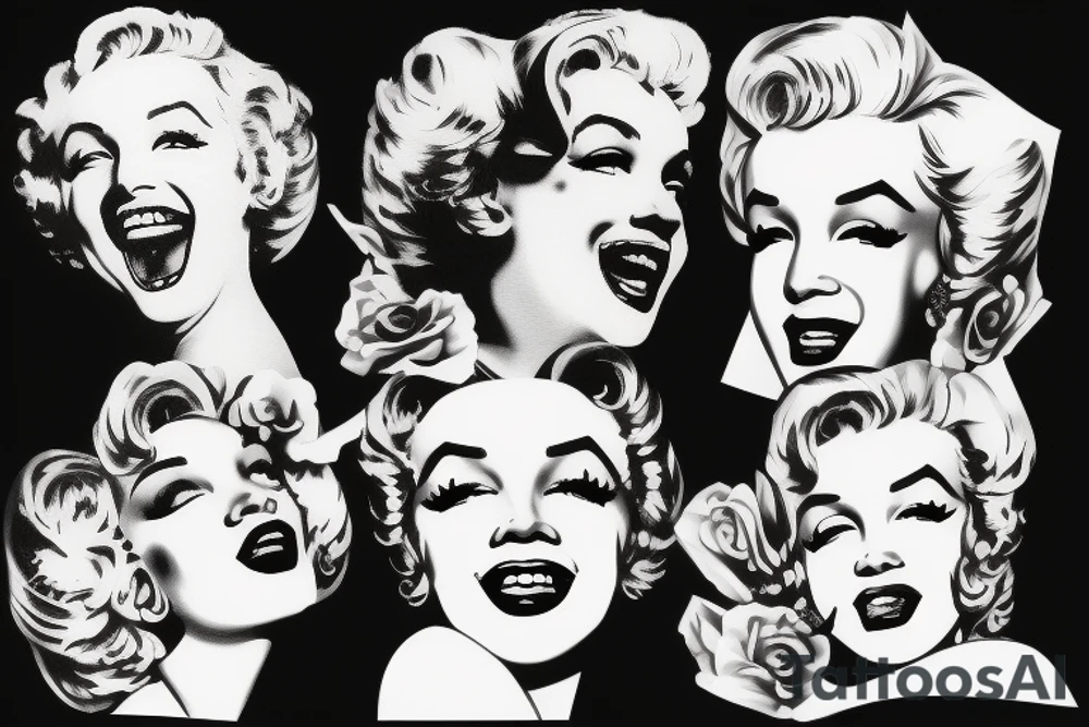 blackwork marylin monroe face  (not too big,) tattoo idea