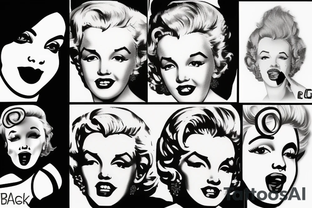blackwork marylin monroe face  (not too big,) tattoo idea