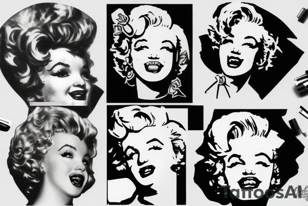 blackwork marylin monroe face  (not too big,) tattoo idea