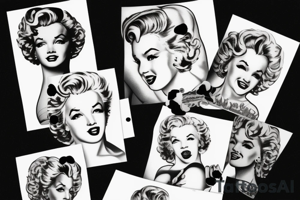 blackwork marylin monroe face  (not too big,) tattoo idea