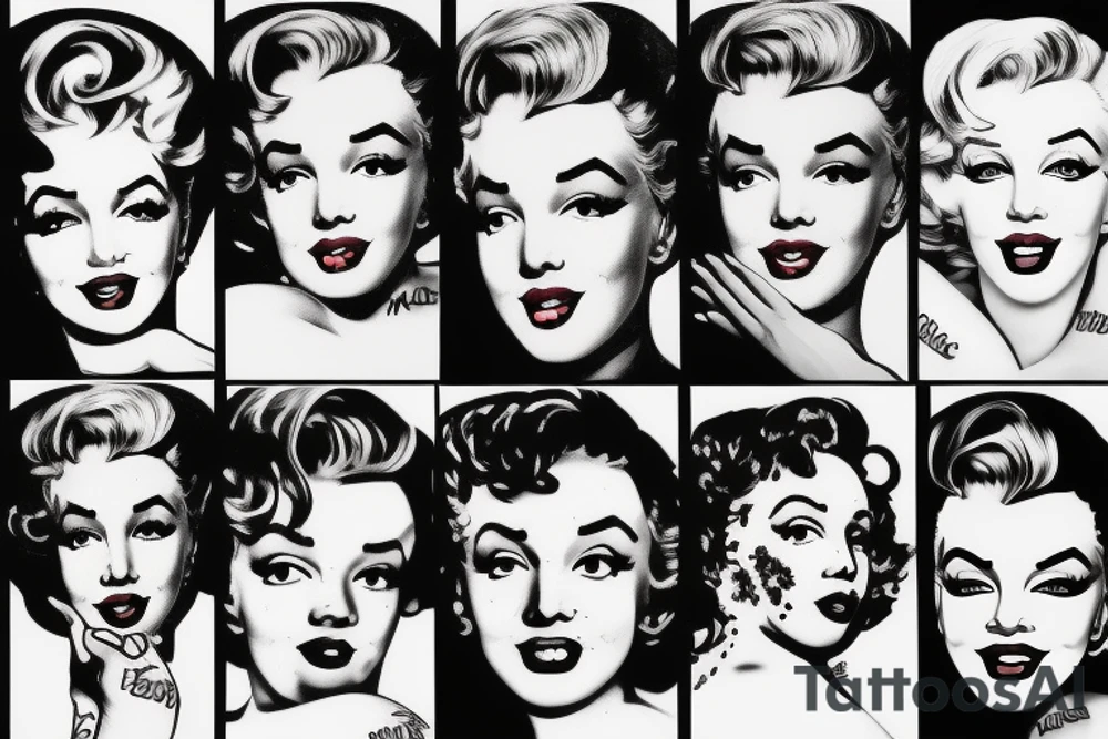 blackwork marylin monroe face  (not too big,) tattoo idea