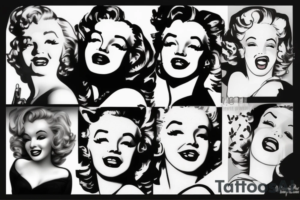 blackwork marylin monroe face  (not too big,) tattoo idea