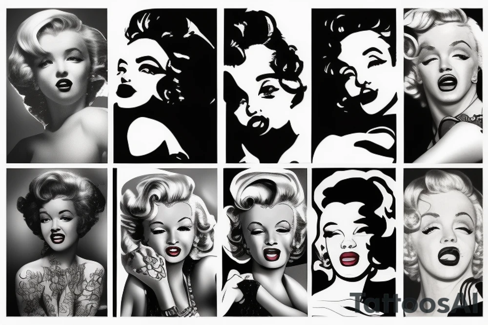 blackwork marylin monroe face  (not too big,) tattoo idea