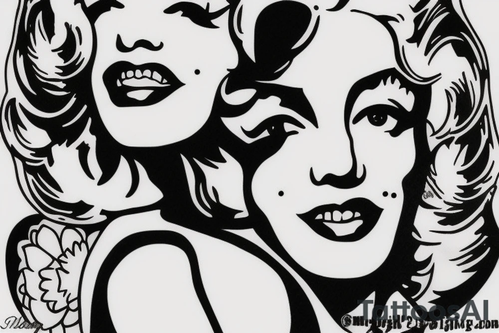 blackwork marylin monroe face  (not too big,) tattoo idea