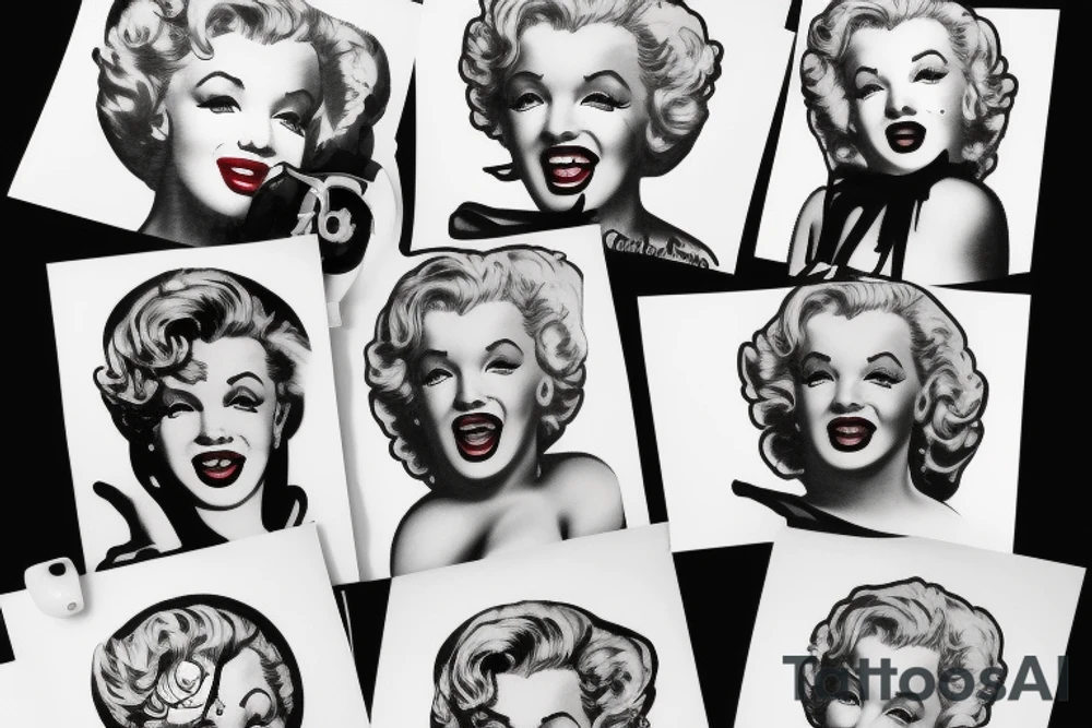 blackwork marylin monroe face  (not too big,) tattoo idea